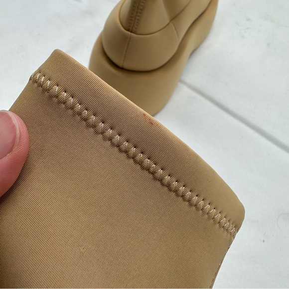 Free People Paloma Barcelo Anything Goes Stretch Boots Tan Beige Platform 39 - Picture 13 of 13